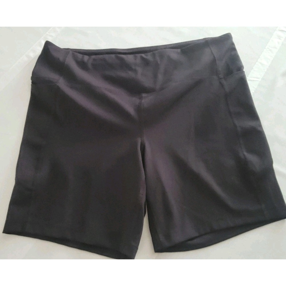 Women's XXL Black Biker Shorts High Rise Stretch Athletic Yoga Gym Athleisure